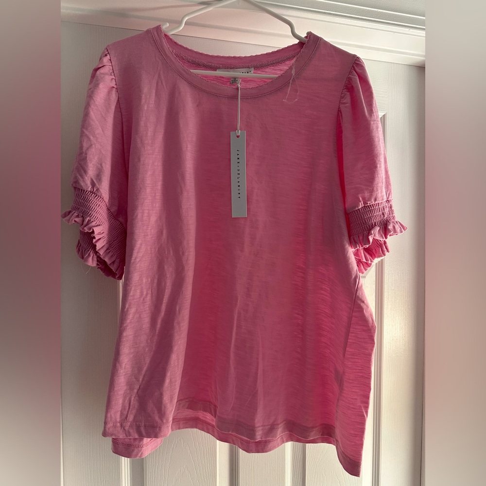 Jane and Delancey Pink Ruffle Sleeve Blouse